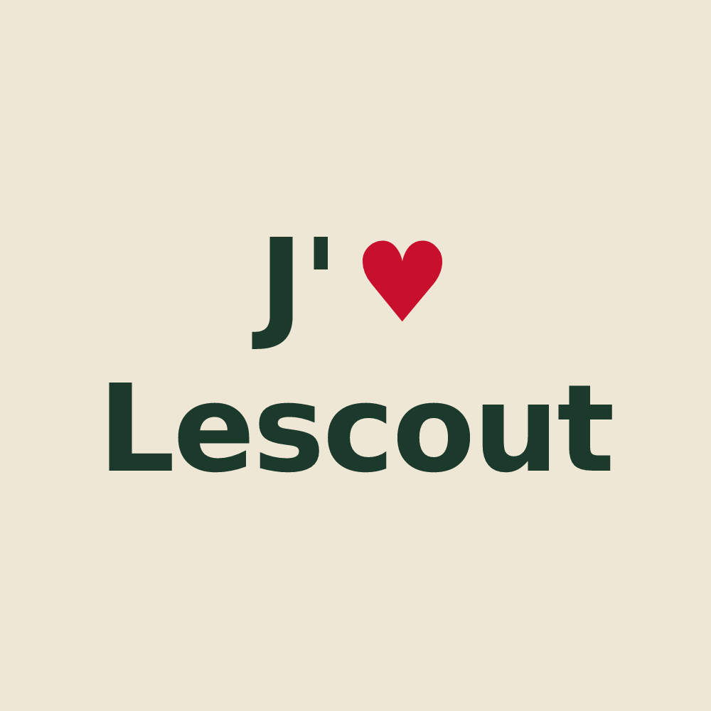 Tote bag personnalisé Lescout — design J'aime Lescout