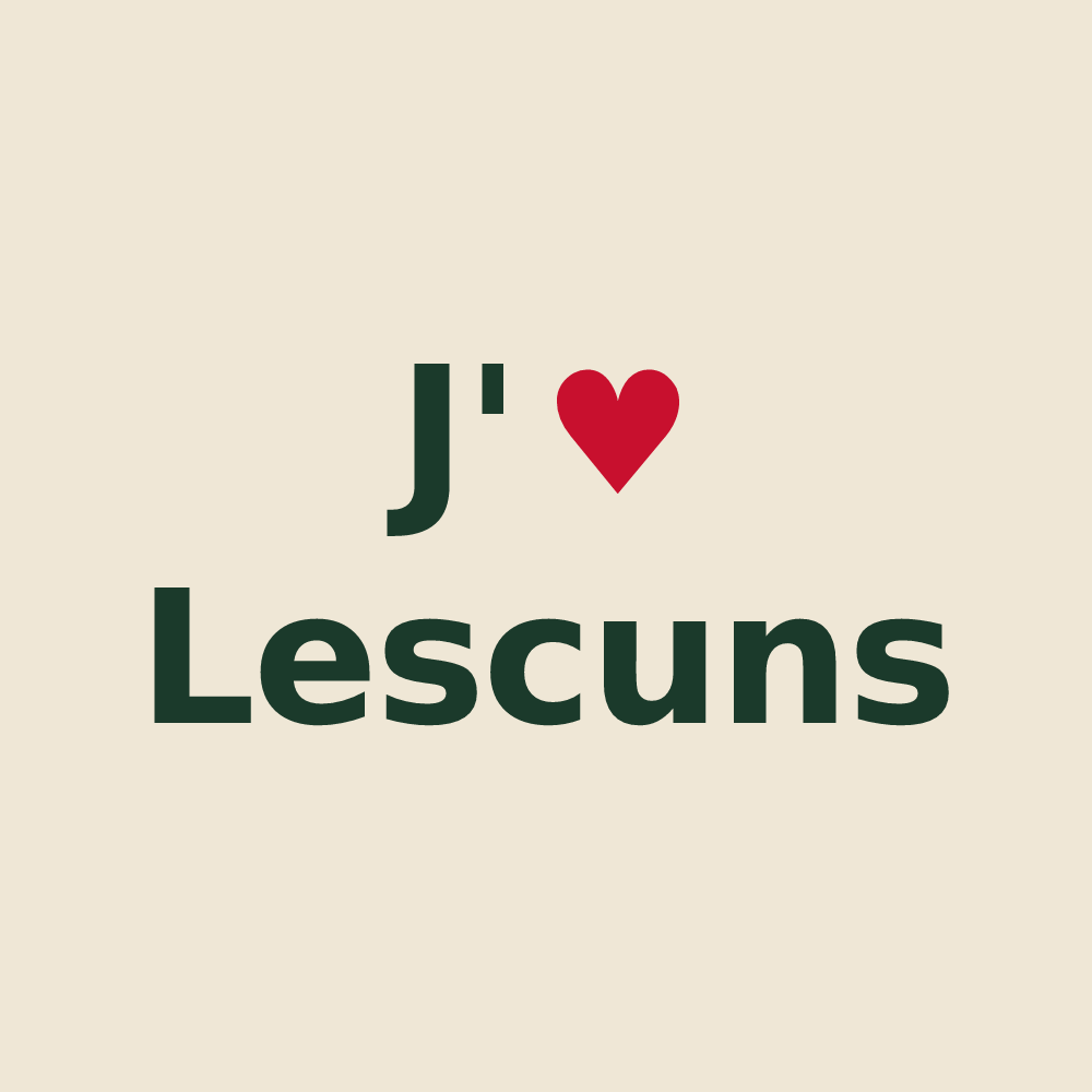 Tote bag personnalisé Lescuns — design J'aime Lescuns