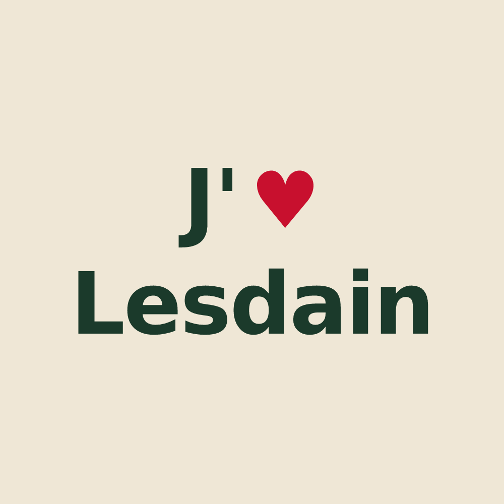 Tote bag personnalisé Lesdain — design J'aime Lesdain