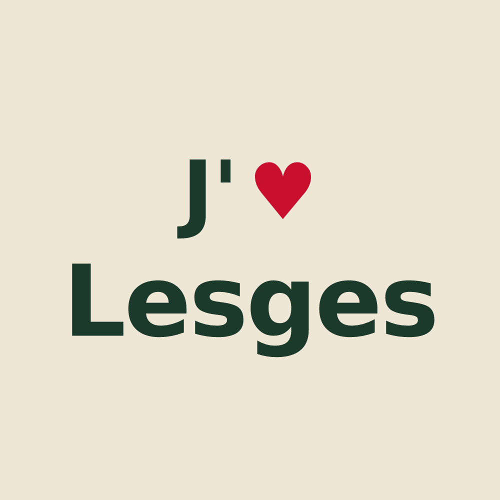 Tote bag personnalisé Lesges — design J'aime Lesges