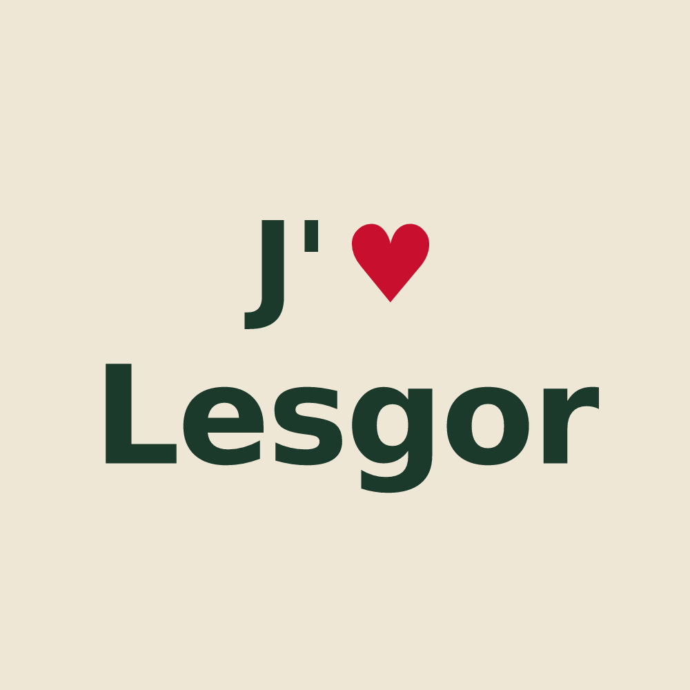 Tote bag personnalisé Lesgor — design J'aime Lesgor