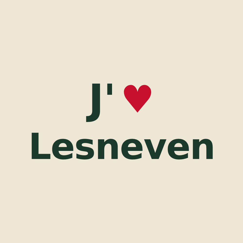 Tote bag personnalisé Lesneven — design J'aime Lesneven