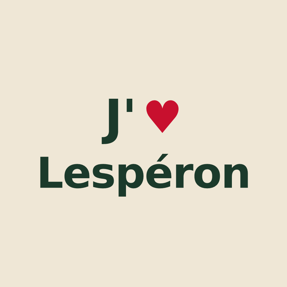 Tote bag personnalisé Lespéron — design J'aime Lespéron