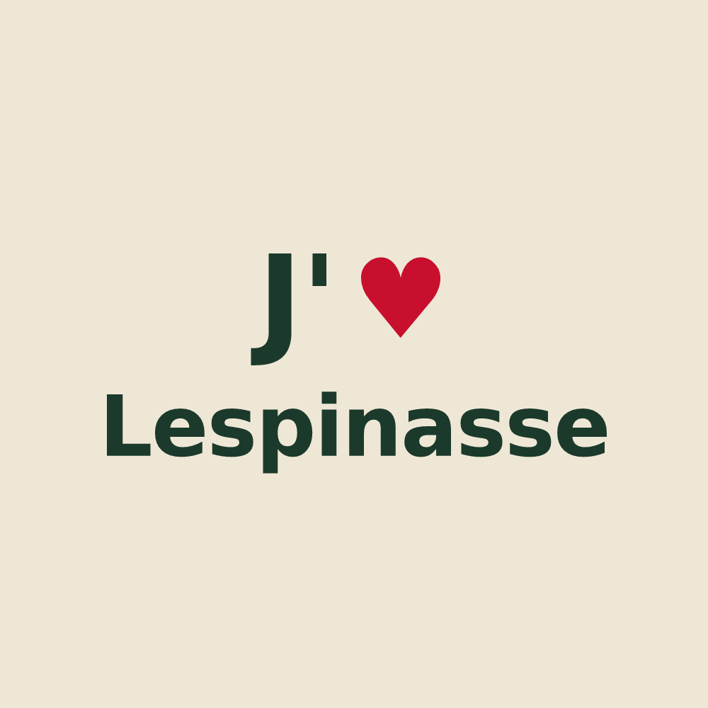 Tote bag personnalisé Lespinasse — design J'aime Lespinasse