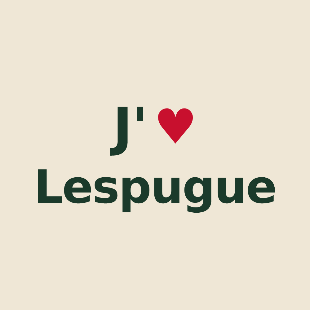 Tote bag personnalisé Lespugue — design J'aime Lespugue