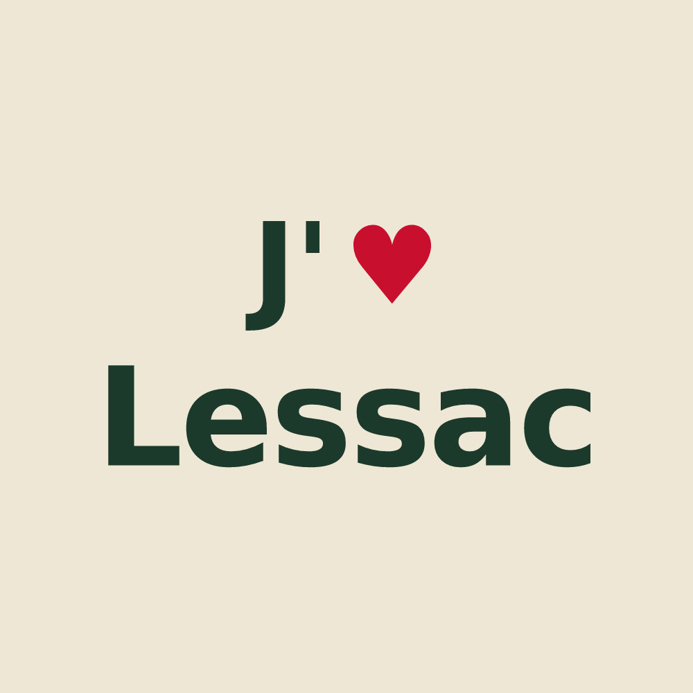 Tote bag personnalisé Lessac — design J'aime Lessac