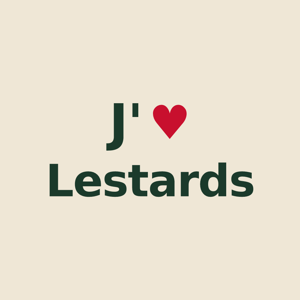 Tote bag personnalisé Lestards — design J'aime Lestards
