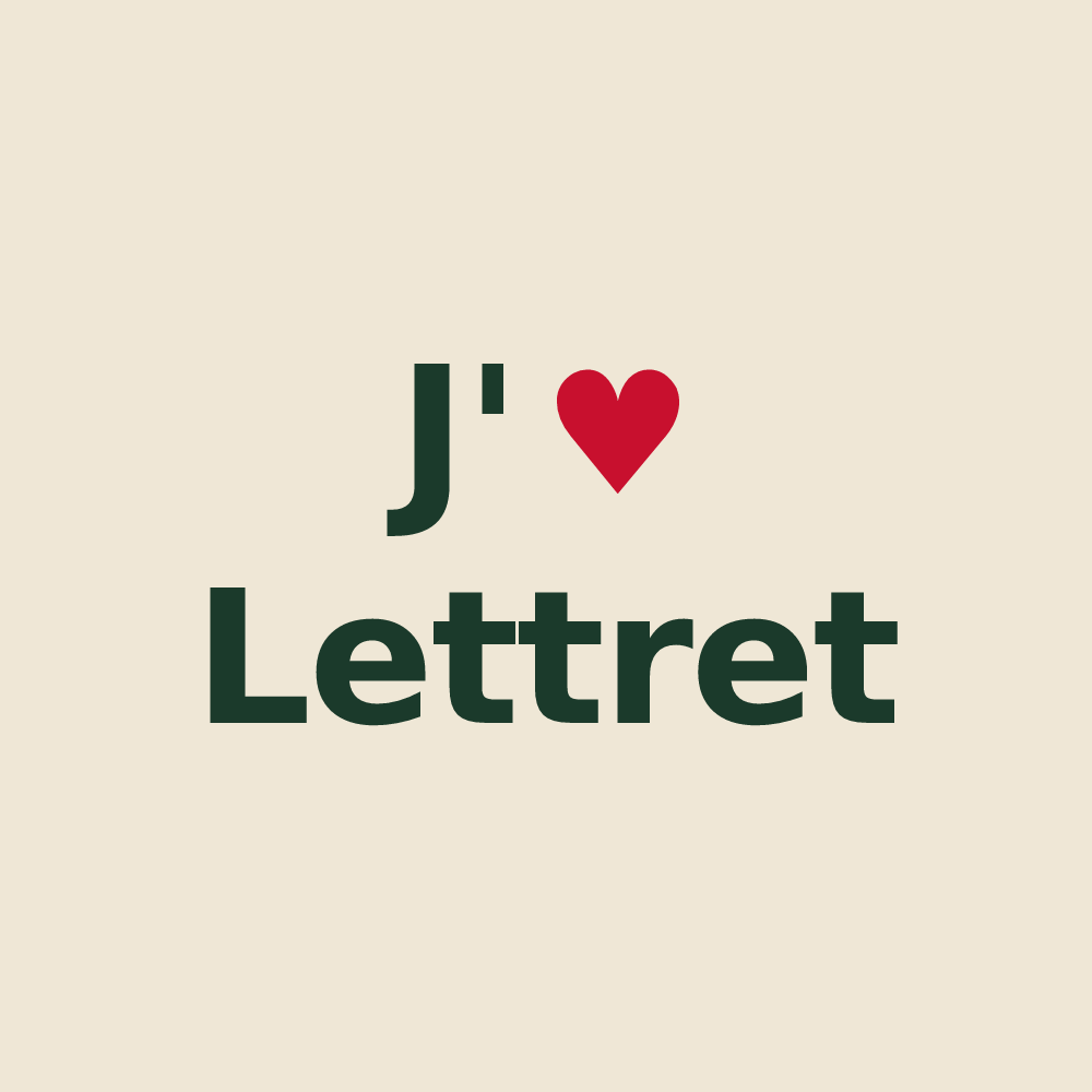 Tote bag personnalisé Lettret — design J'aime Lettret