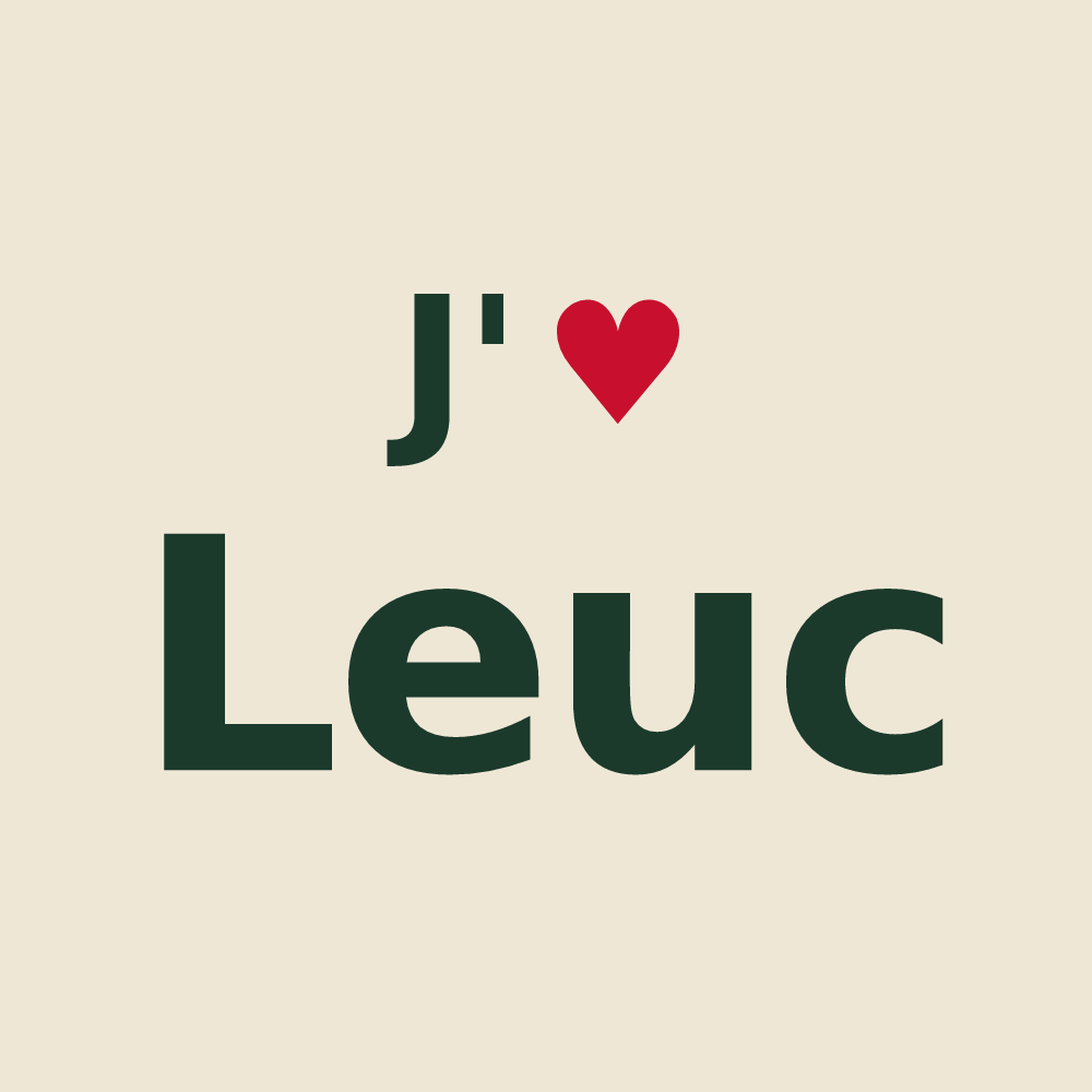 Tote bag personnalisé Leuc — design J'aime Leuc
