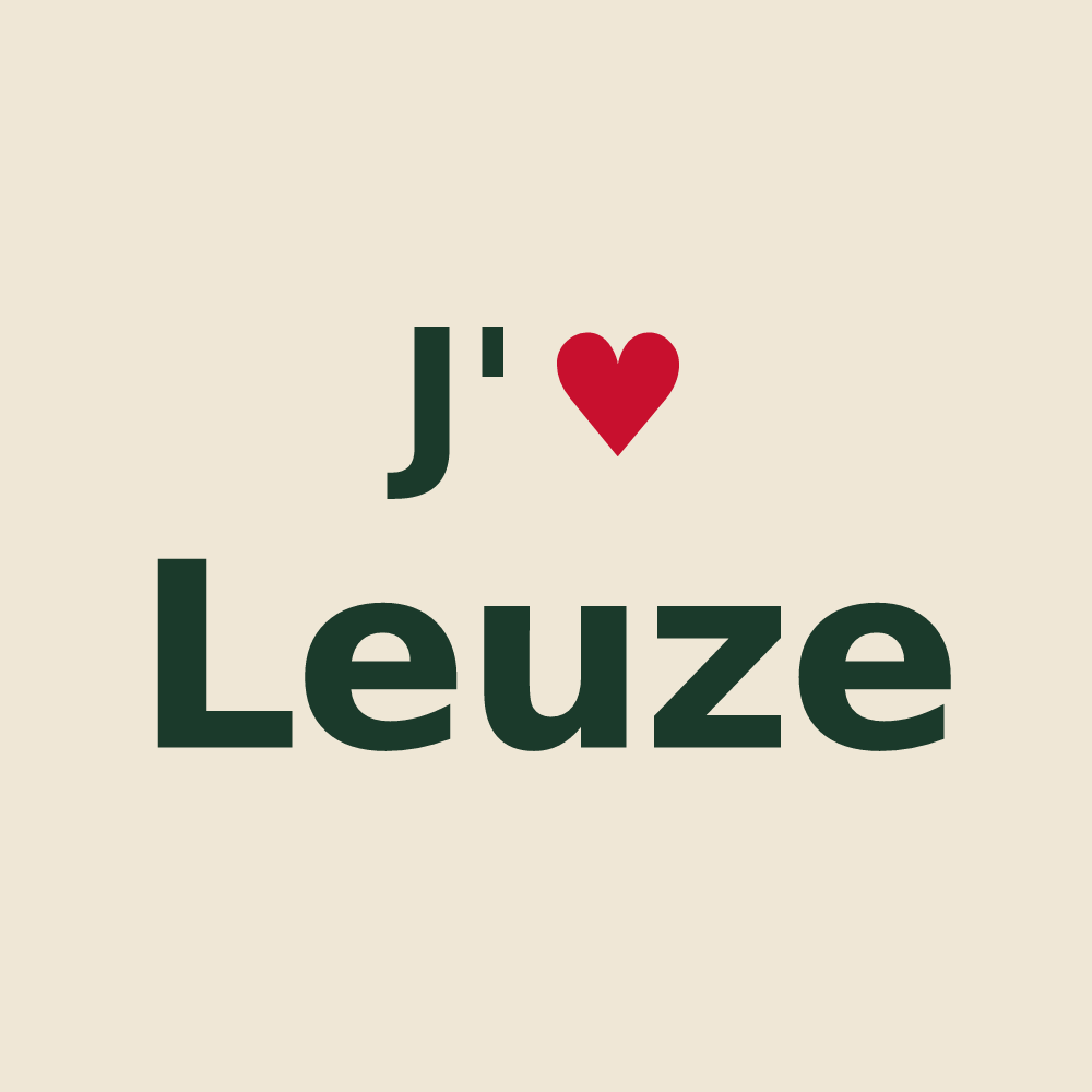 Tote bag personnalisé Leuze — design « J'aime Leuze » imprimé sur le tote bag