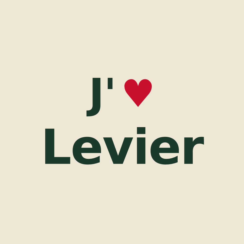 Tote bag personnalisé Levier — design J'aime Levier