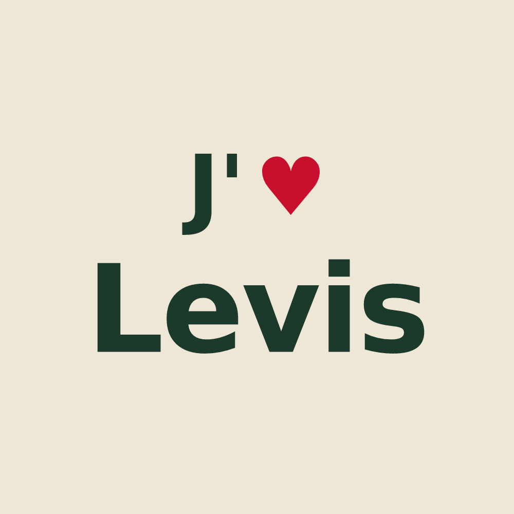 Tote bag personnalisé Levis — design J'aime Levis