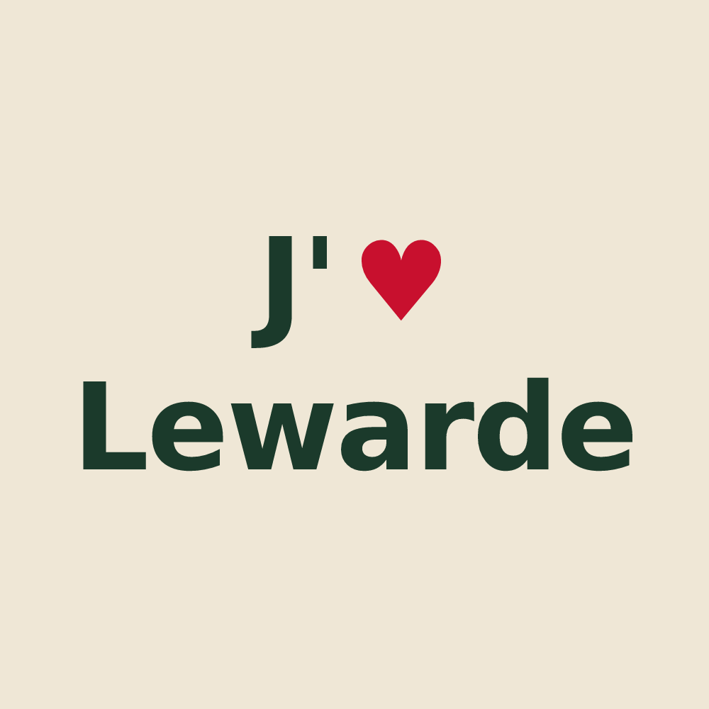 Tote bag personnalisé Lewarde — design « J'aime Lewarde » imprimé sur le tote bag