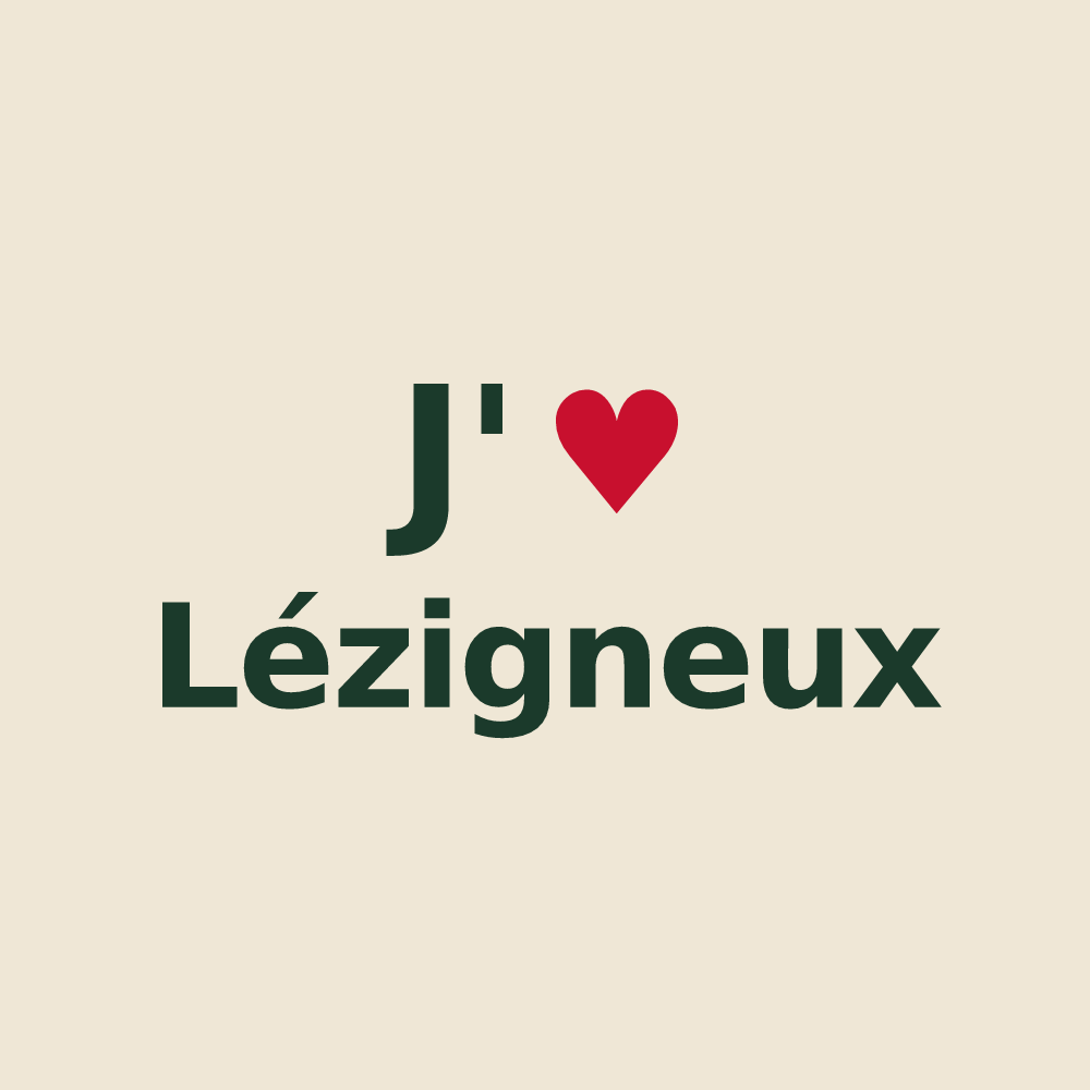 Tote bag personnalisé Lézigneux — design J'aime Lézigneux