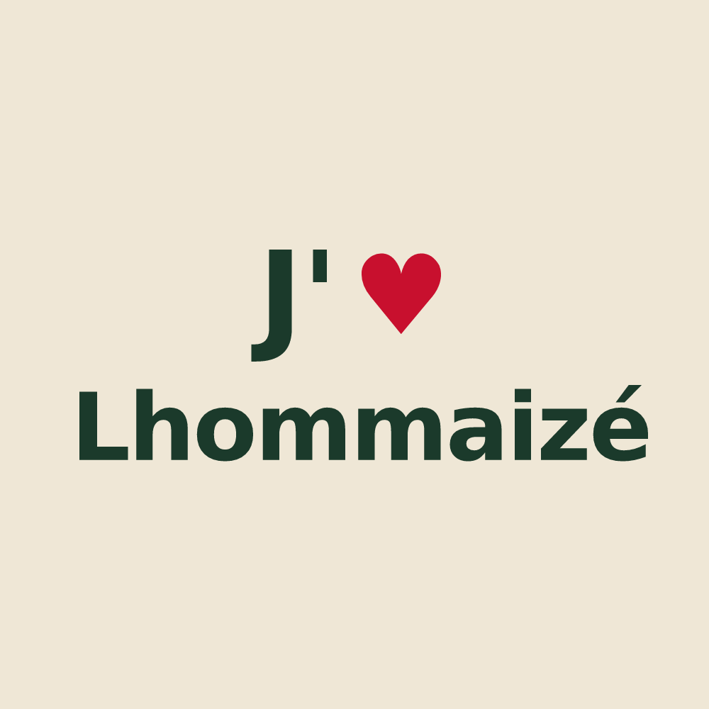 Tote bag personnalisé Lhommaizé — design J'aime Lhommaizé