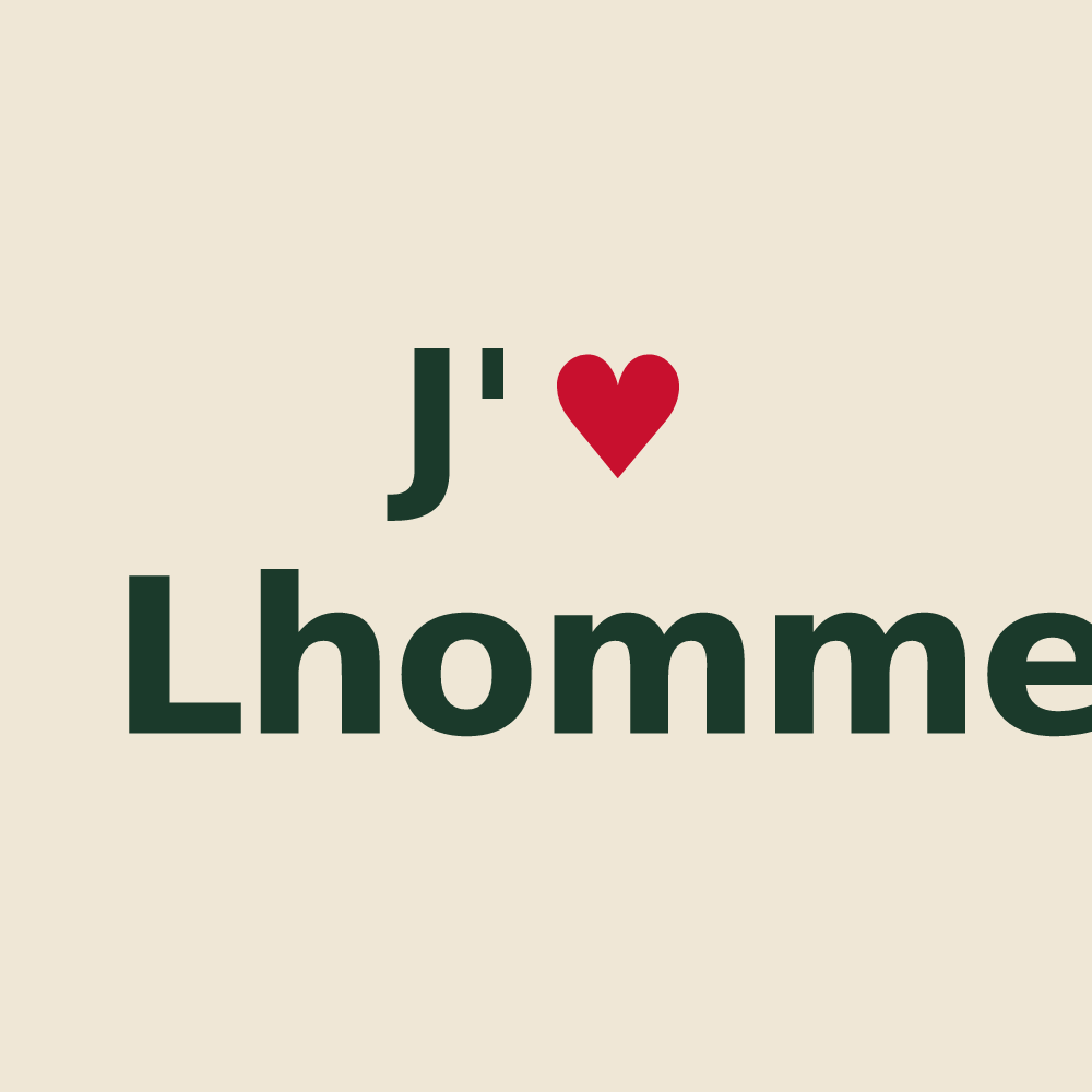 Tote bag personnalisé Lhomme — design J'aime Lhomme