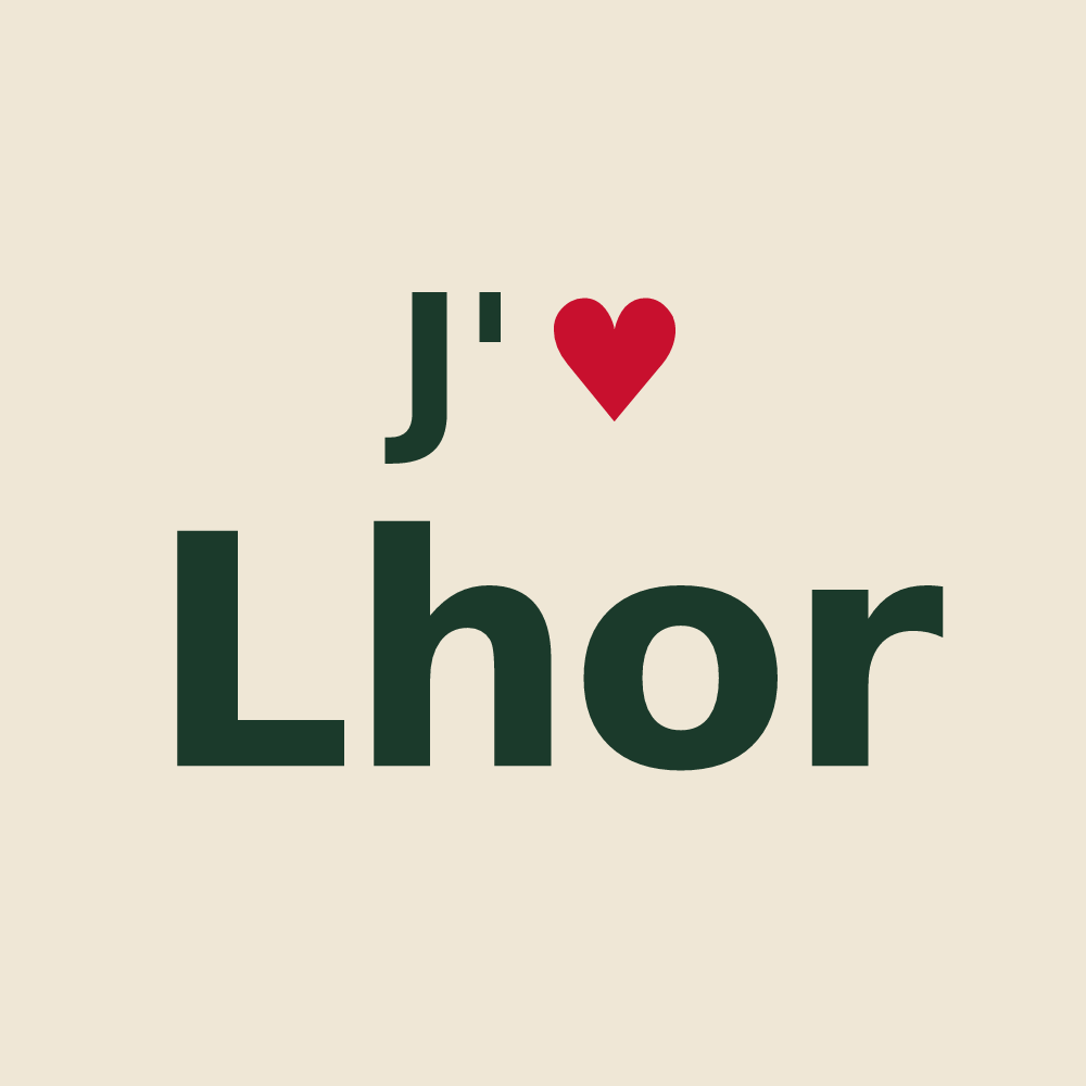 Tote bag personnalisé Lhor — design J'aime Lhor