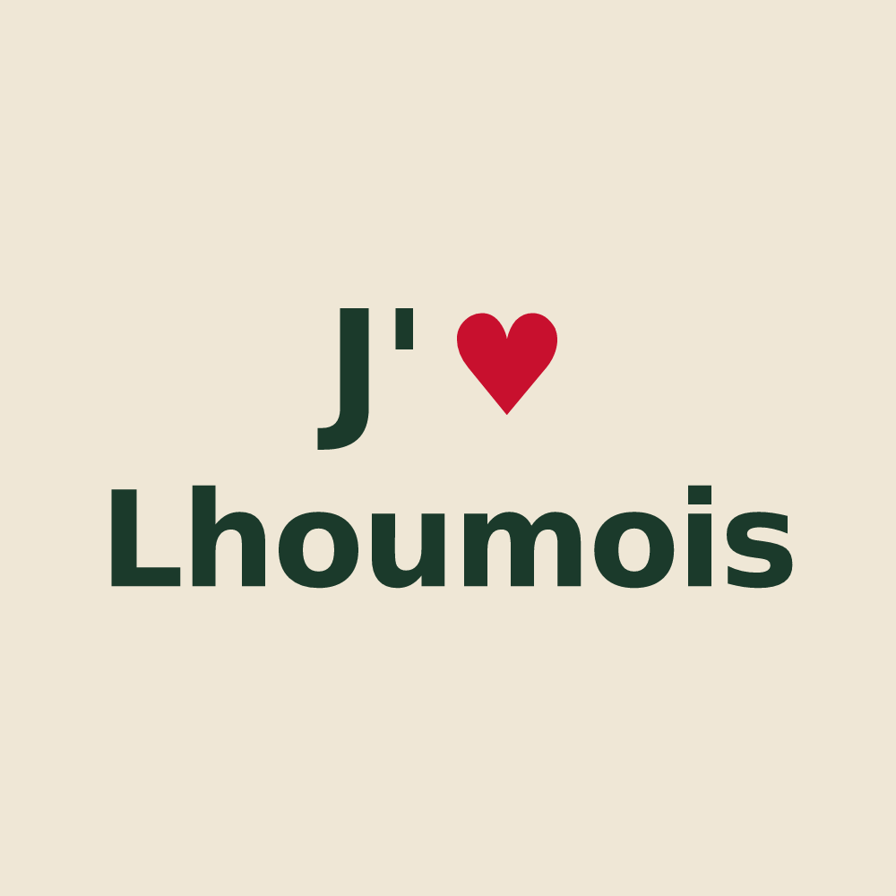 Tote bag personnalisé Lhoumois — design J'aime Lhoumois