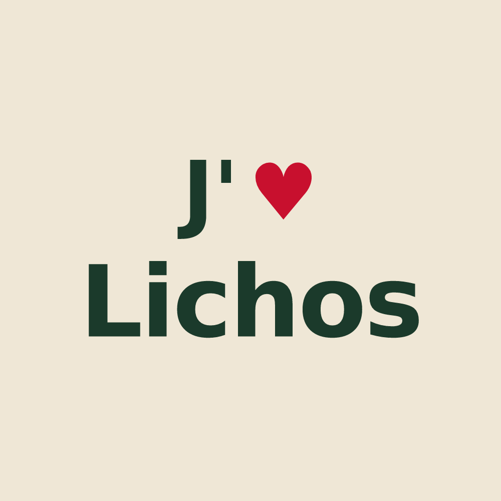 Tote bag personnalisé Lichos — design J'aime Lichos
