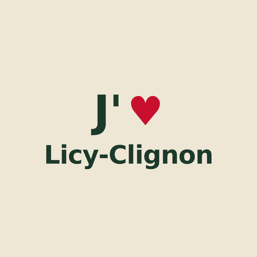 Tote bag personnalisé Licy-Clignon — design J'aime Licy-Clignon