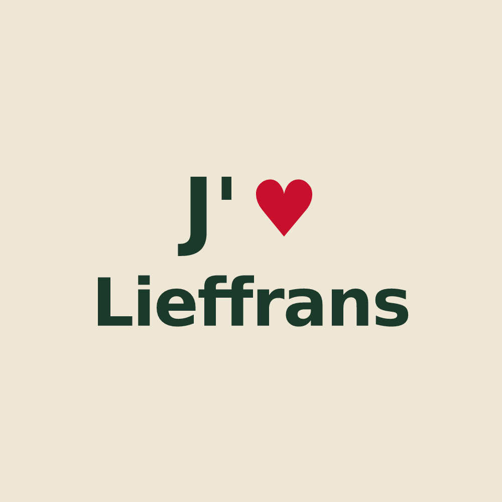 Tote bag personnalisé Lieffrans — design J'aime Lieffrans