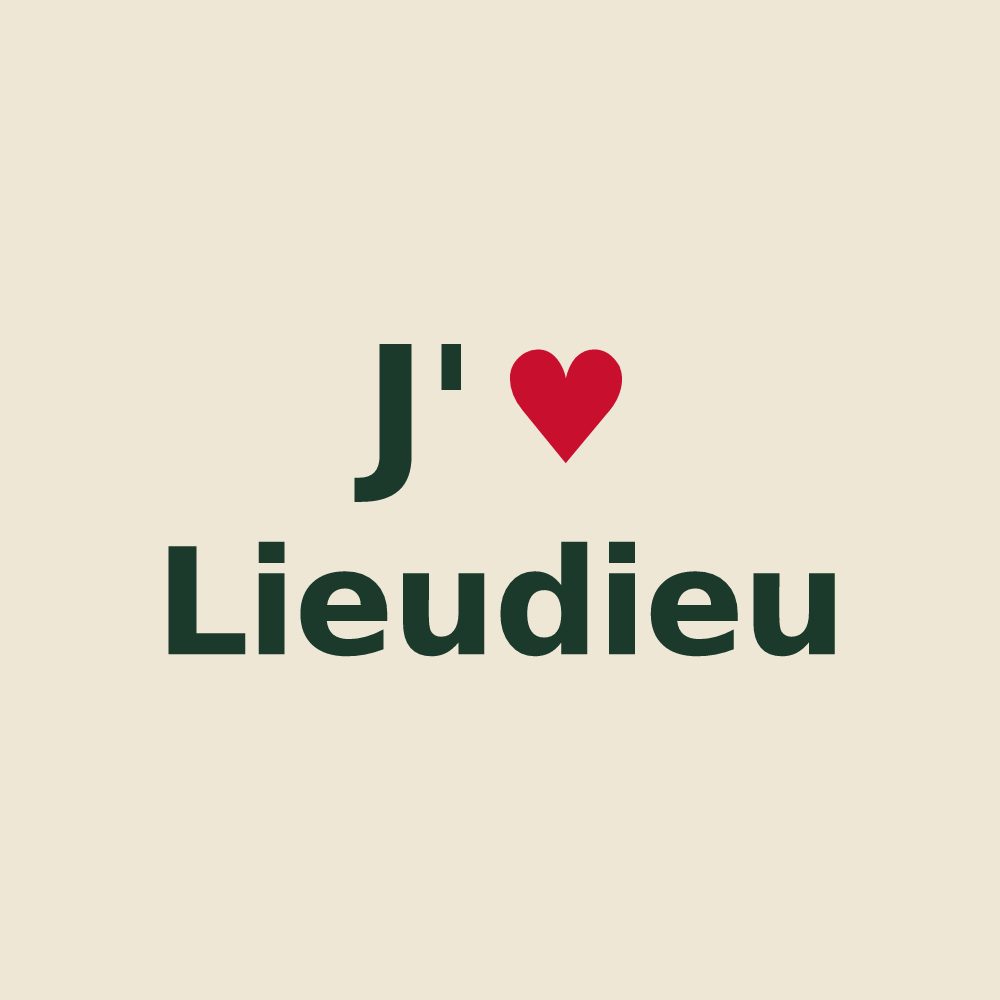 Tote bag personnalisé Lieudieu — design J'aime Lieudieu