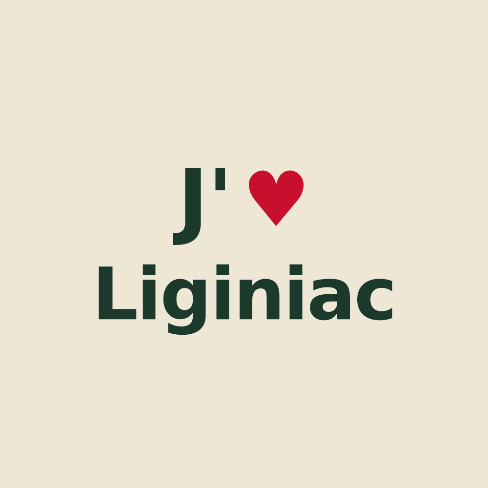 Tote bag personnalisé Liginiac — design J'aime Liginiac
