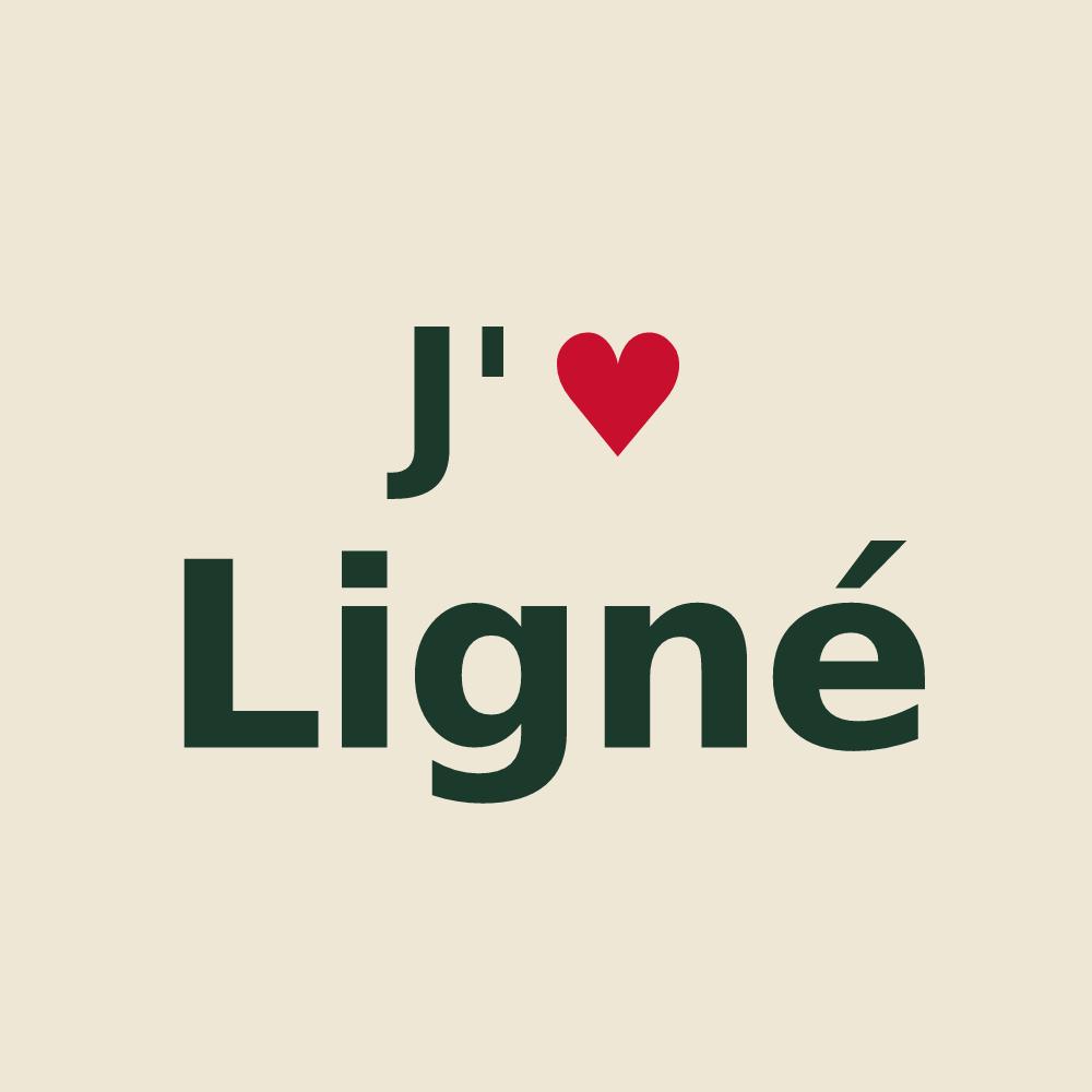 Tote bag personnalisé Ligné — design J'aime Ligné