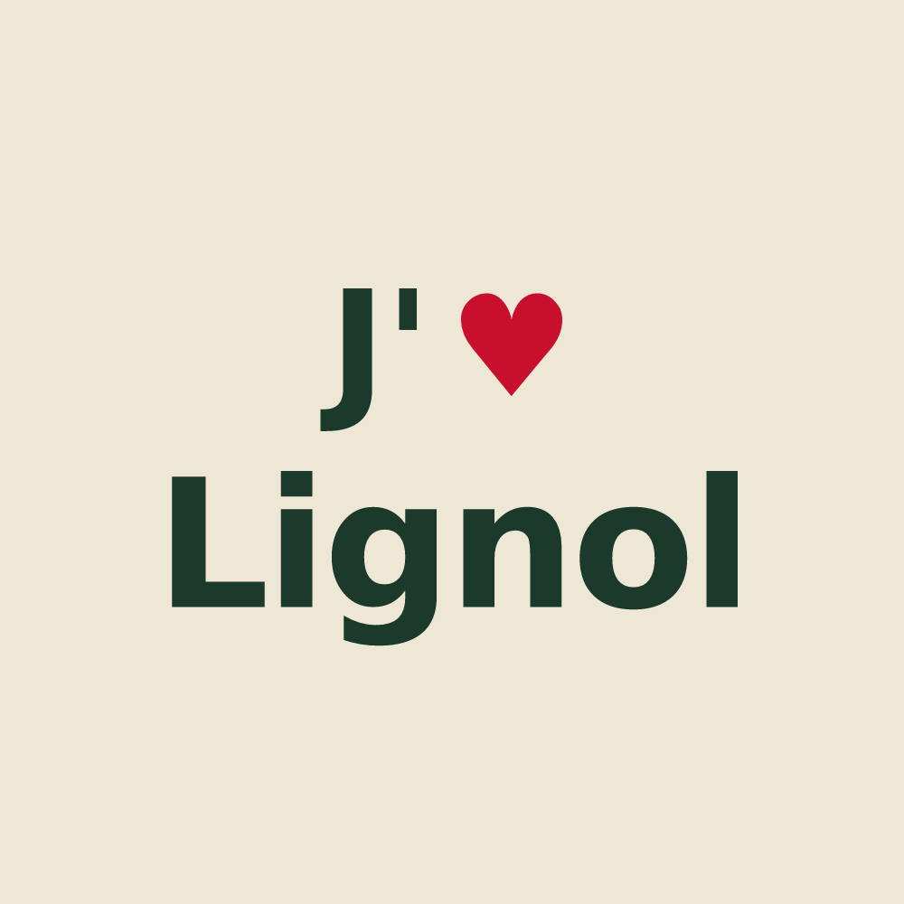 Tote bag personnalisé Lignol — design J'aime Lignol