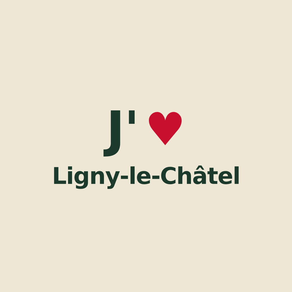 Tote bag personnalisé Ligny-le-Châtel — design J'aime Ligny-le-Châtel