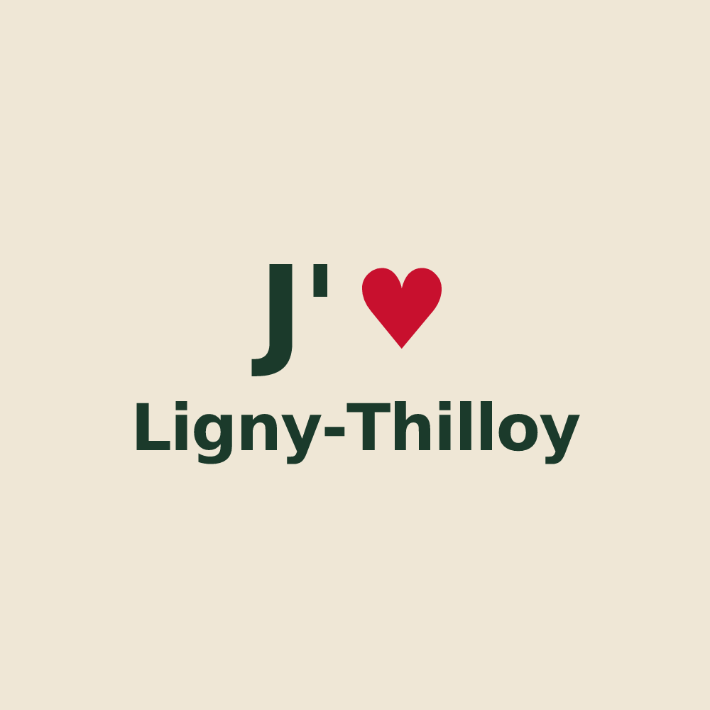 Tote bag personnalisé Ligny-Thilloy — design J'aime Ligny-Thilloy