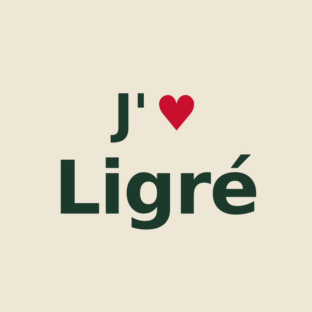 Tote bag personnalisé Ligré — design J'aime Ligré