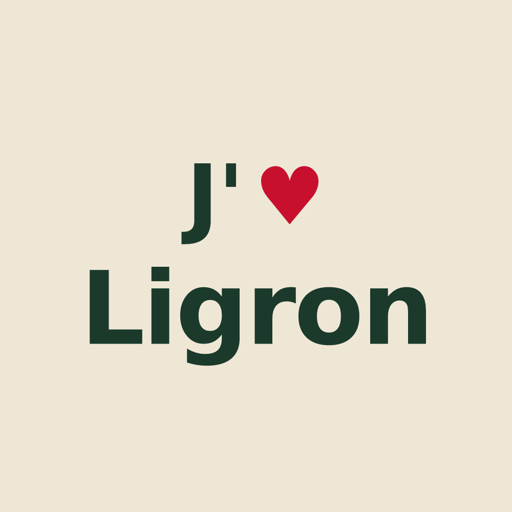 Tote bag personnalisé Ligron — design J'aime Ligron