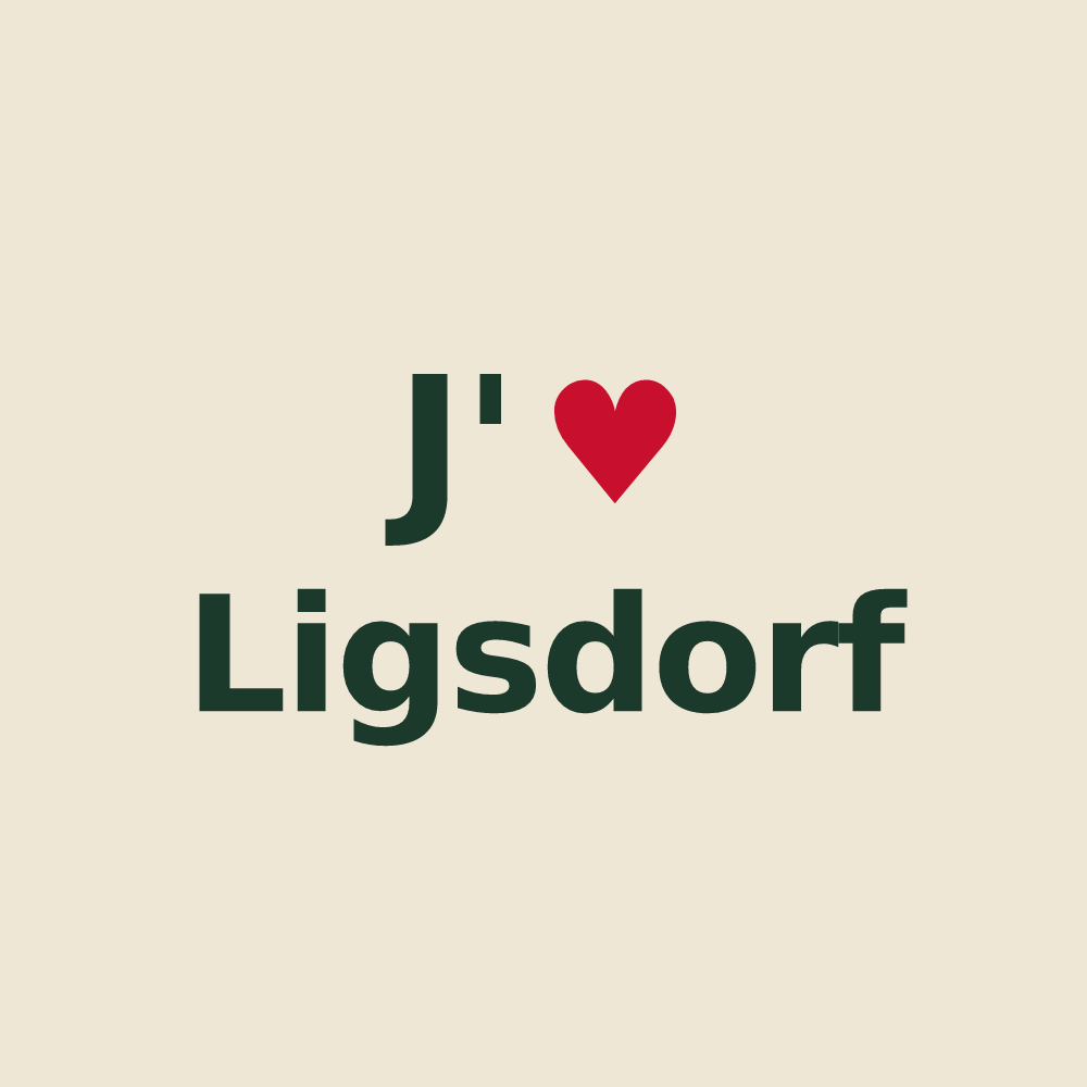 Tote bag personnalisé Ligsdorf — design J'aime Ligsdorf