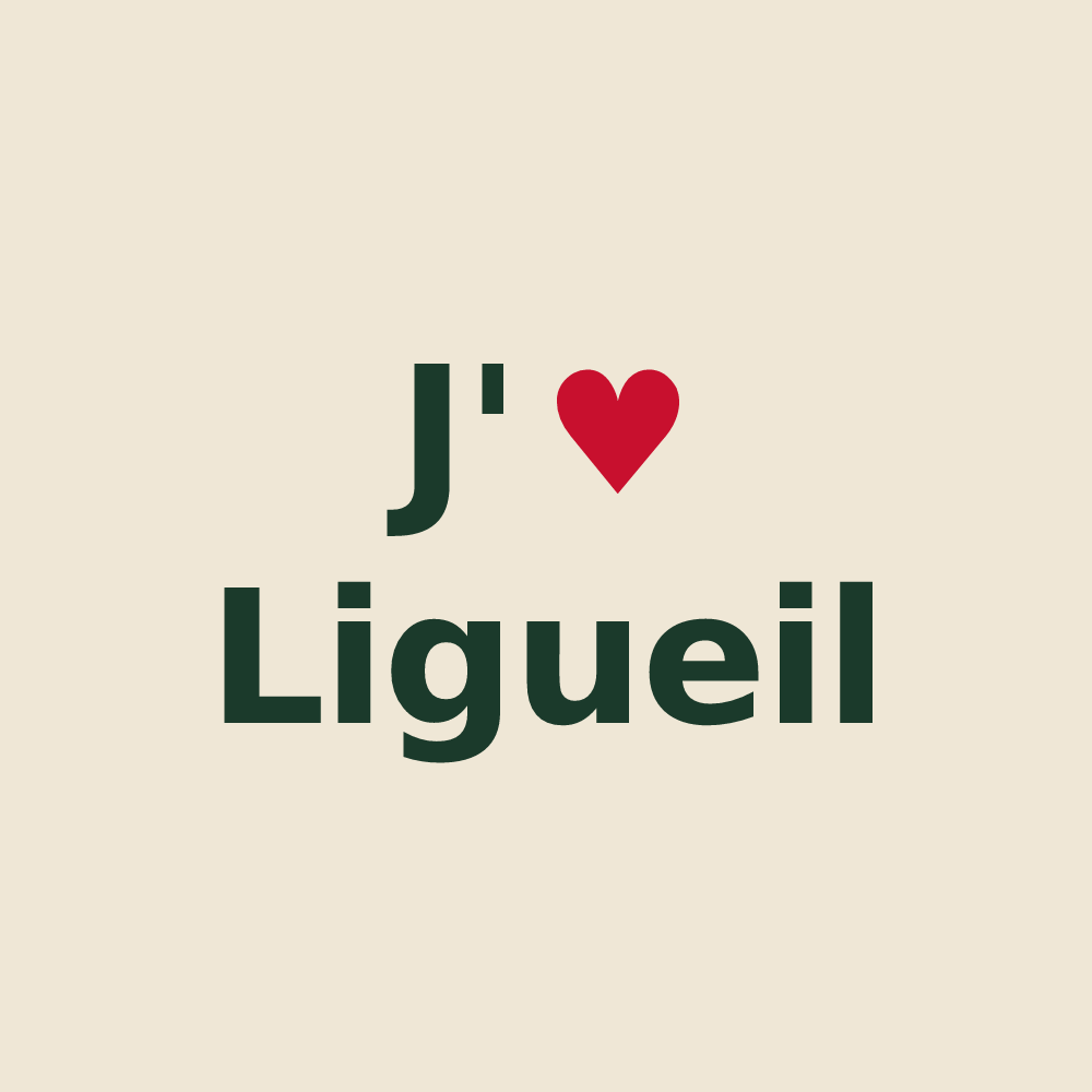 Tote bag personnalisé Ligueil — design J'aime Ligueil