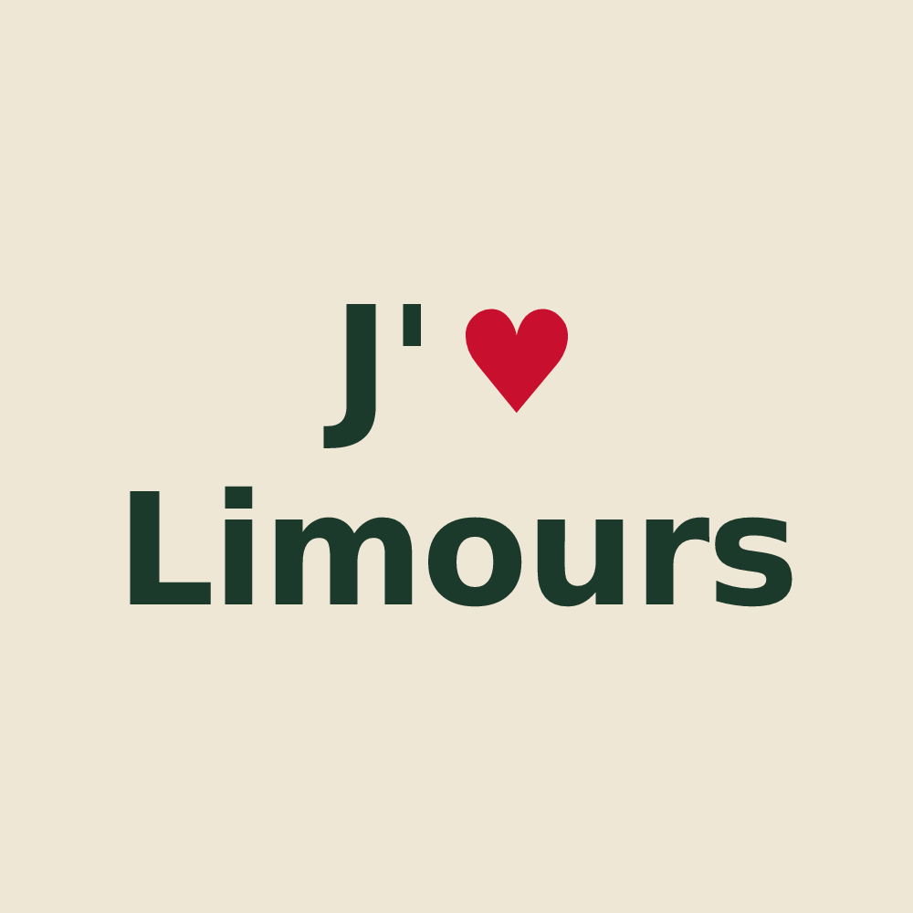 Tote bag personnalisé Limours — design « J'aime Limours » imprimé sur le tote bag