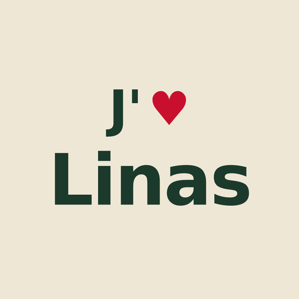 Tote bag personnalisé Linas — design J'aime Linas