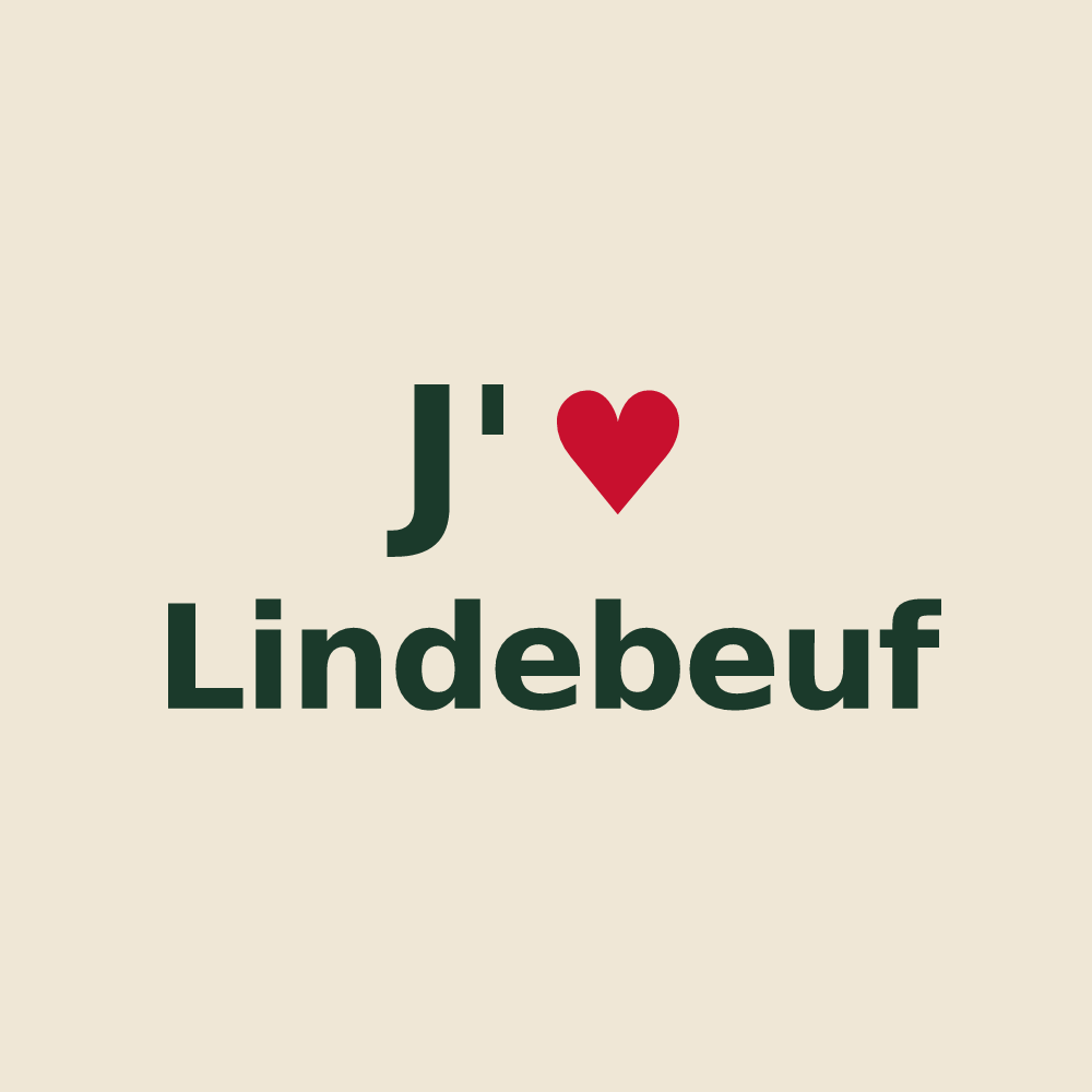 Tote bag personnalisé Lindebeuf — design J'aime Lindebeuf