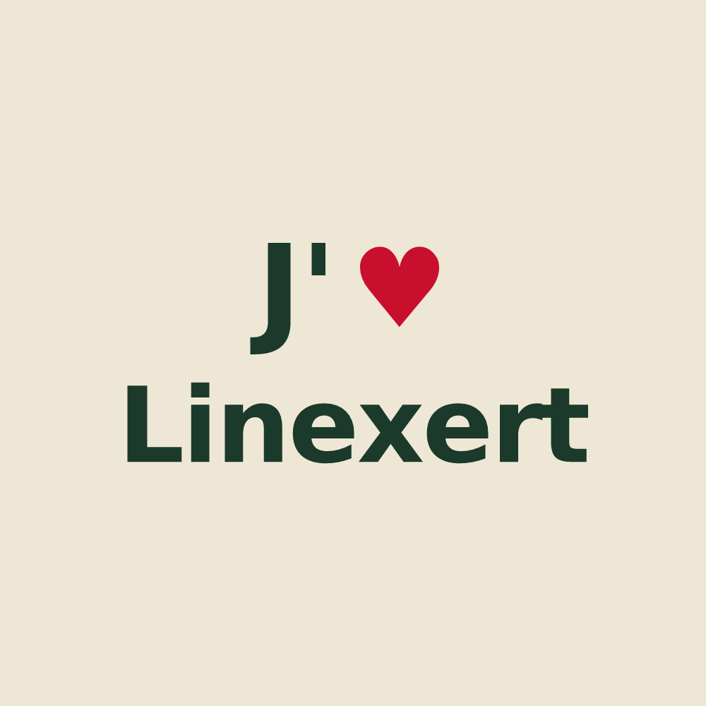 Tote bag personnalisé Linexert — design « J'aime Linexert » imprimé sur le tote bag