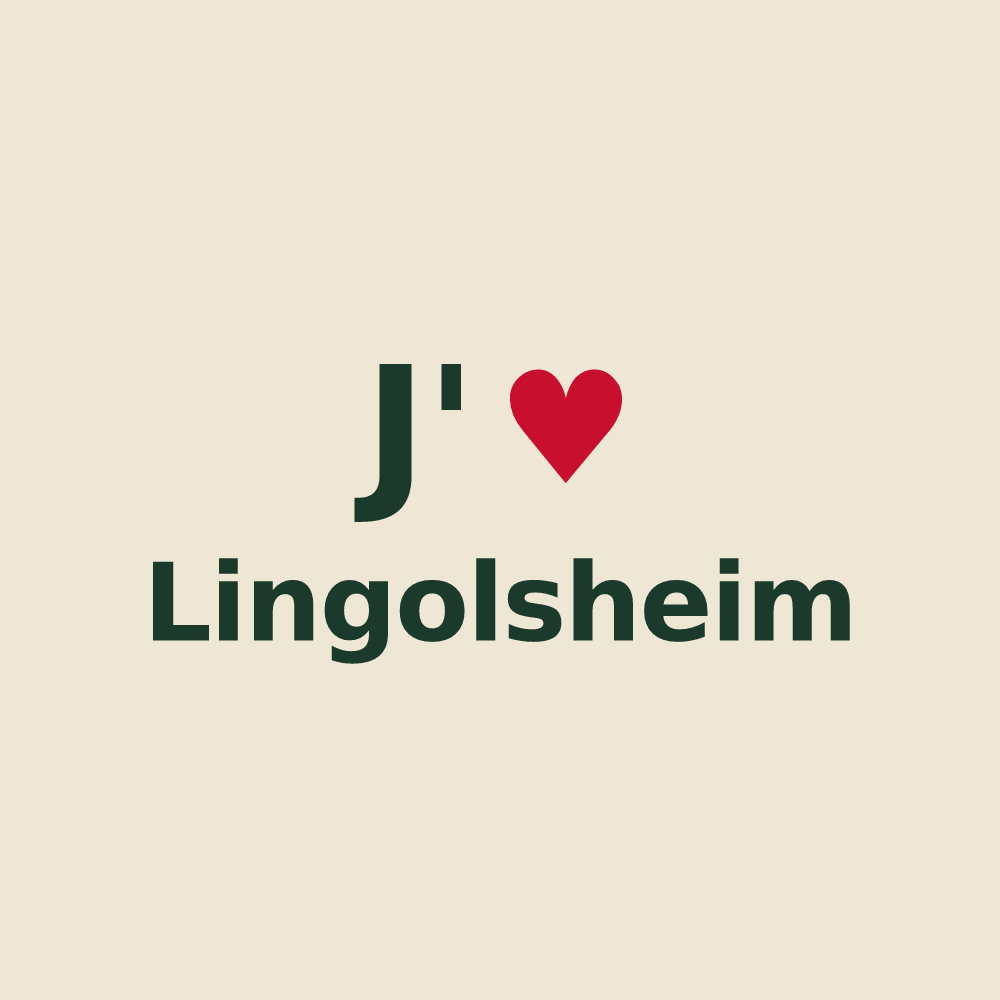 Tote bag personnalisé Lingolsheim — design J'aime Lingolsheim