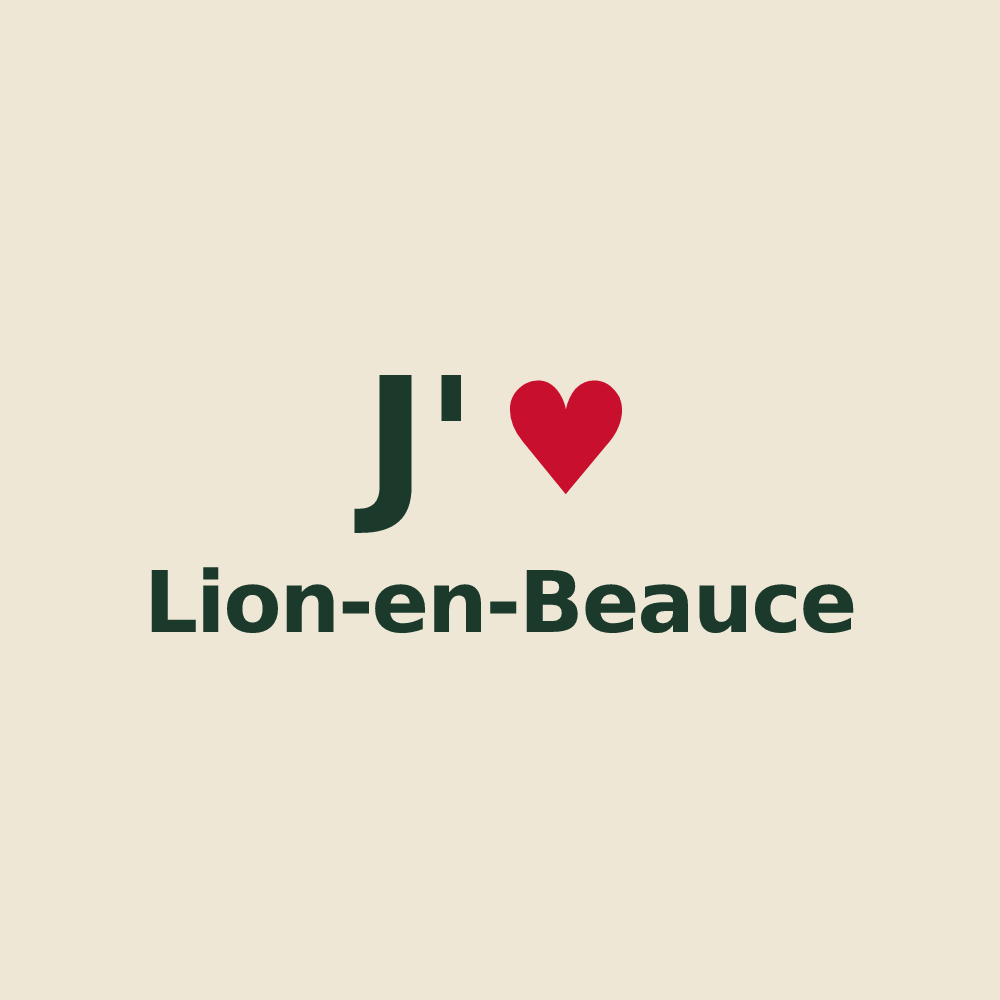 Tote bag personnalisé Lion-en-Beauce — design J'aime Lion-en-Beauce