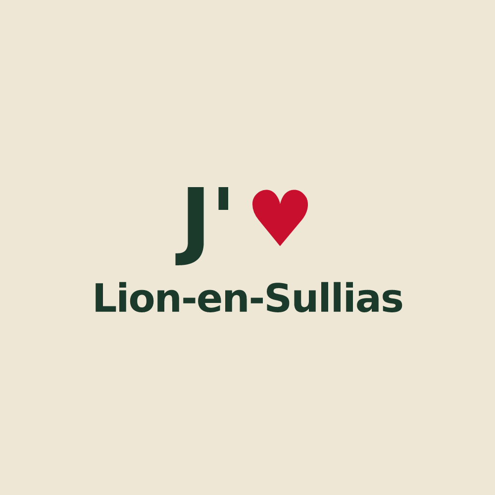 Tote bag personnalisé Lion-en-Sullias — design J'aime Lion-en-Sullias