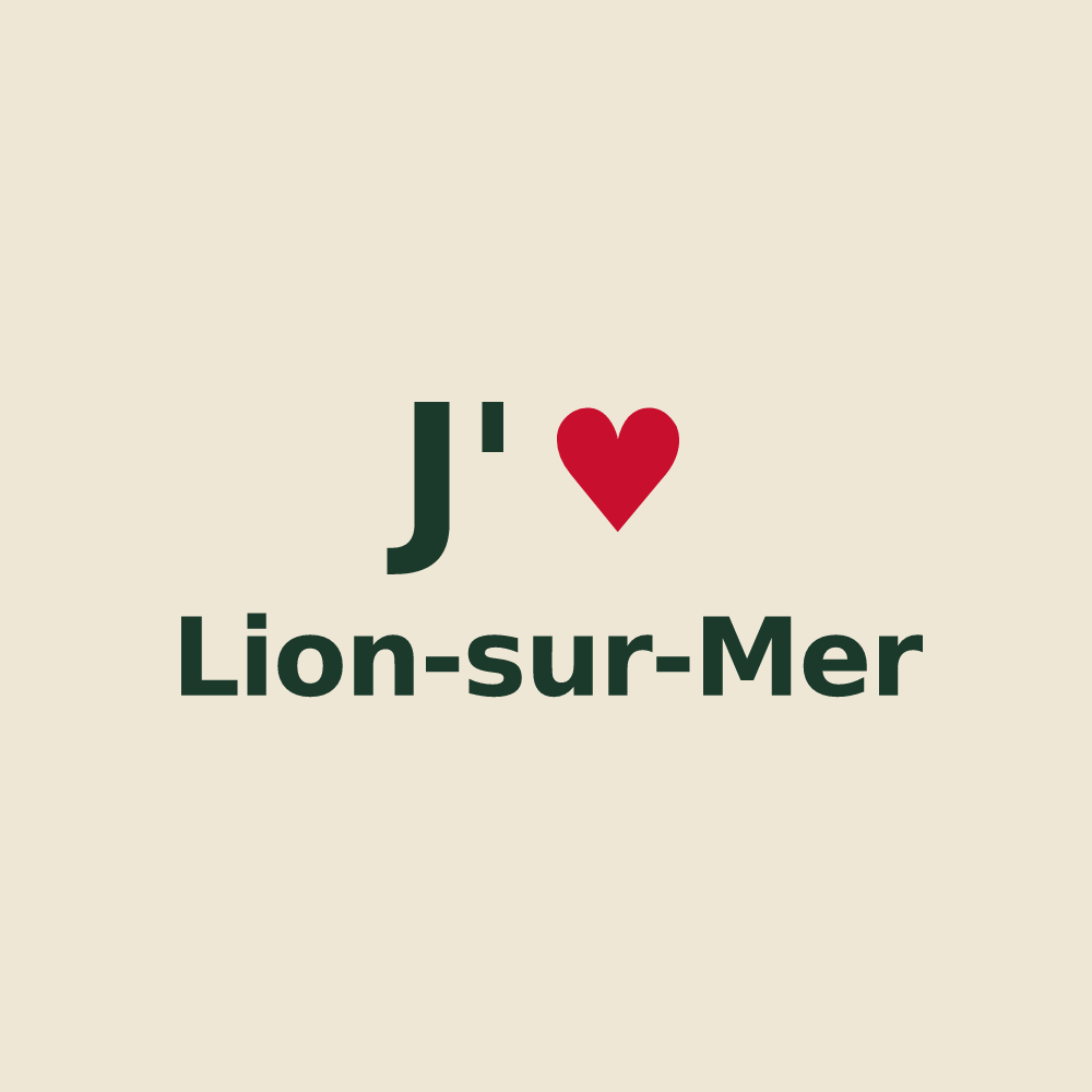 Tote bag personnalisé Lion-sur-Mer — design J'aime Lion-sur-Mer