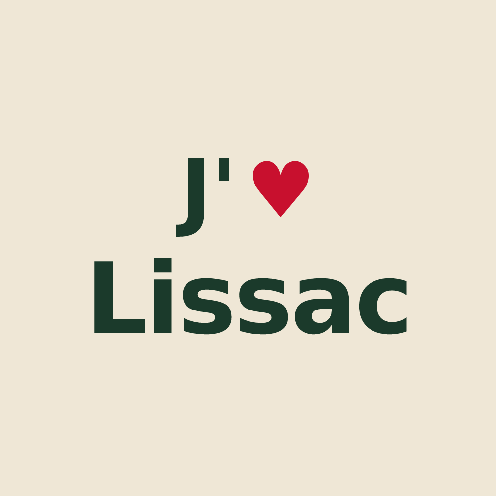 Tote bag personnalisé Lissac — design J'aime Lissac