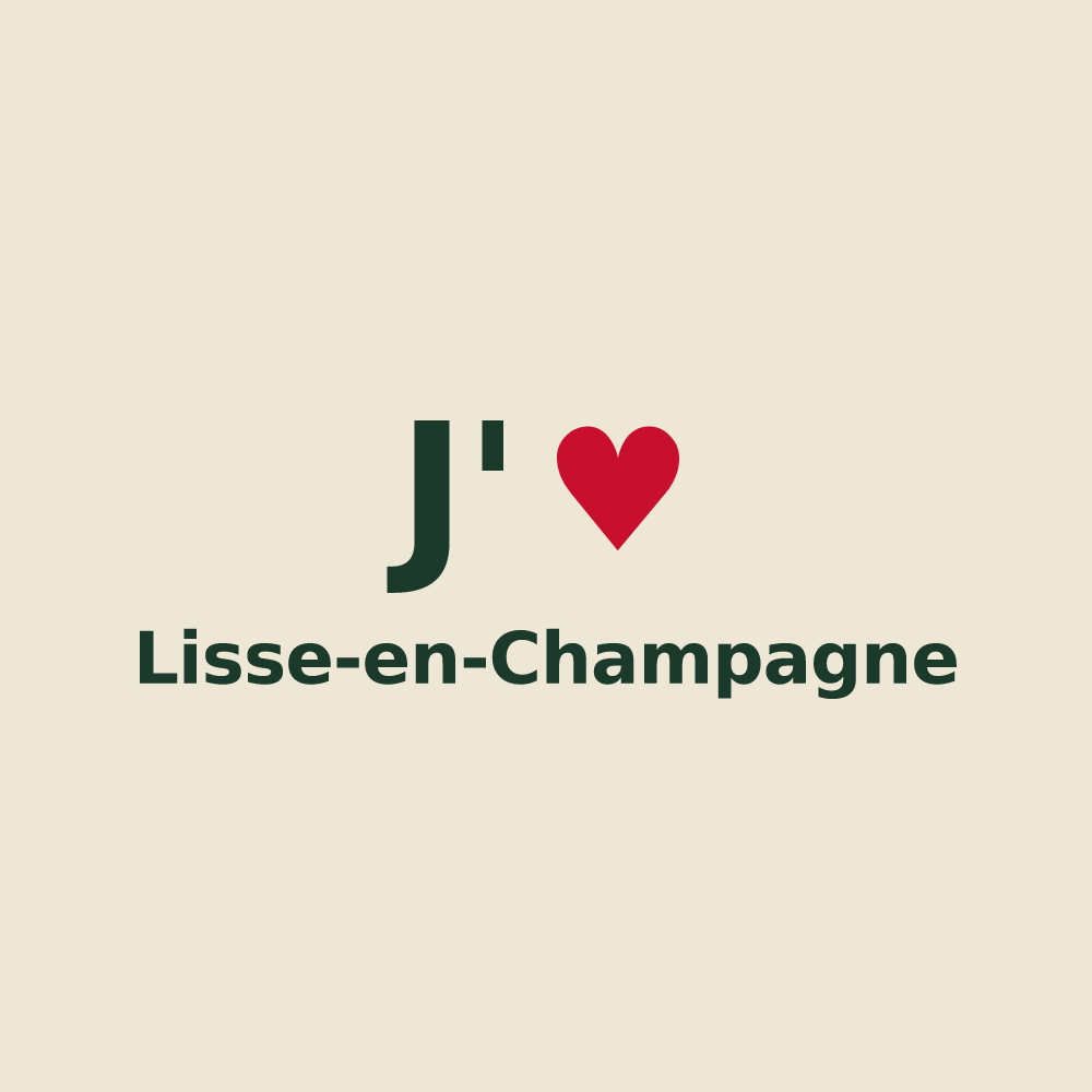 Tote bag personnalisé Lisse-en-Champagne — design J'aime Lisse-en-Champagne