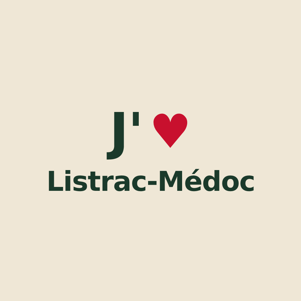 Tote bag personnalisé Listrac-Médoc — design J'aime Listrac-Médoc
