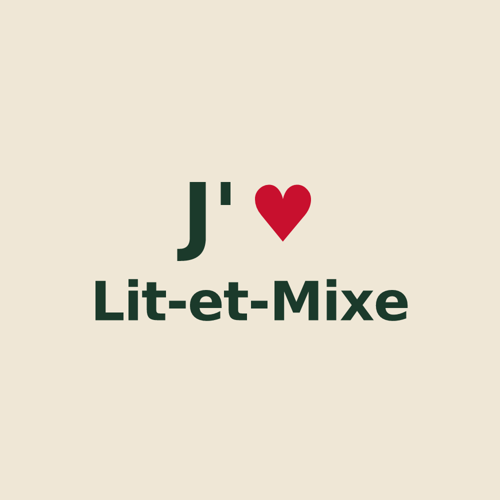 Tote bag personnalisé Lit-et-Mixe — design J'aime Lit-et-Mixe