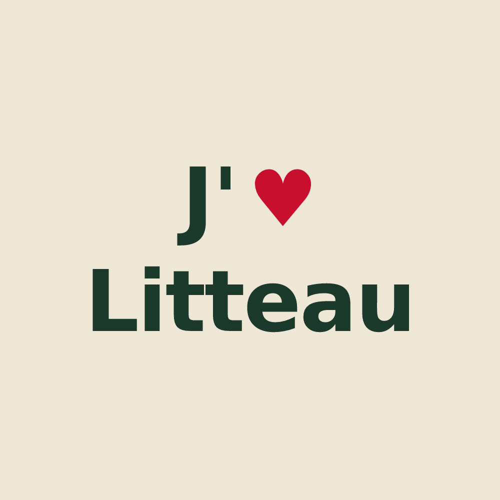 Tote bag personnalisé Litteau — design J'aime Litteau