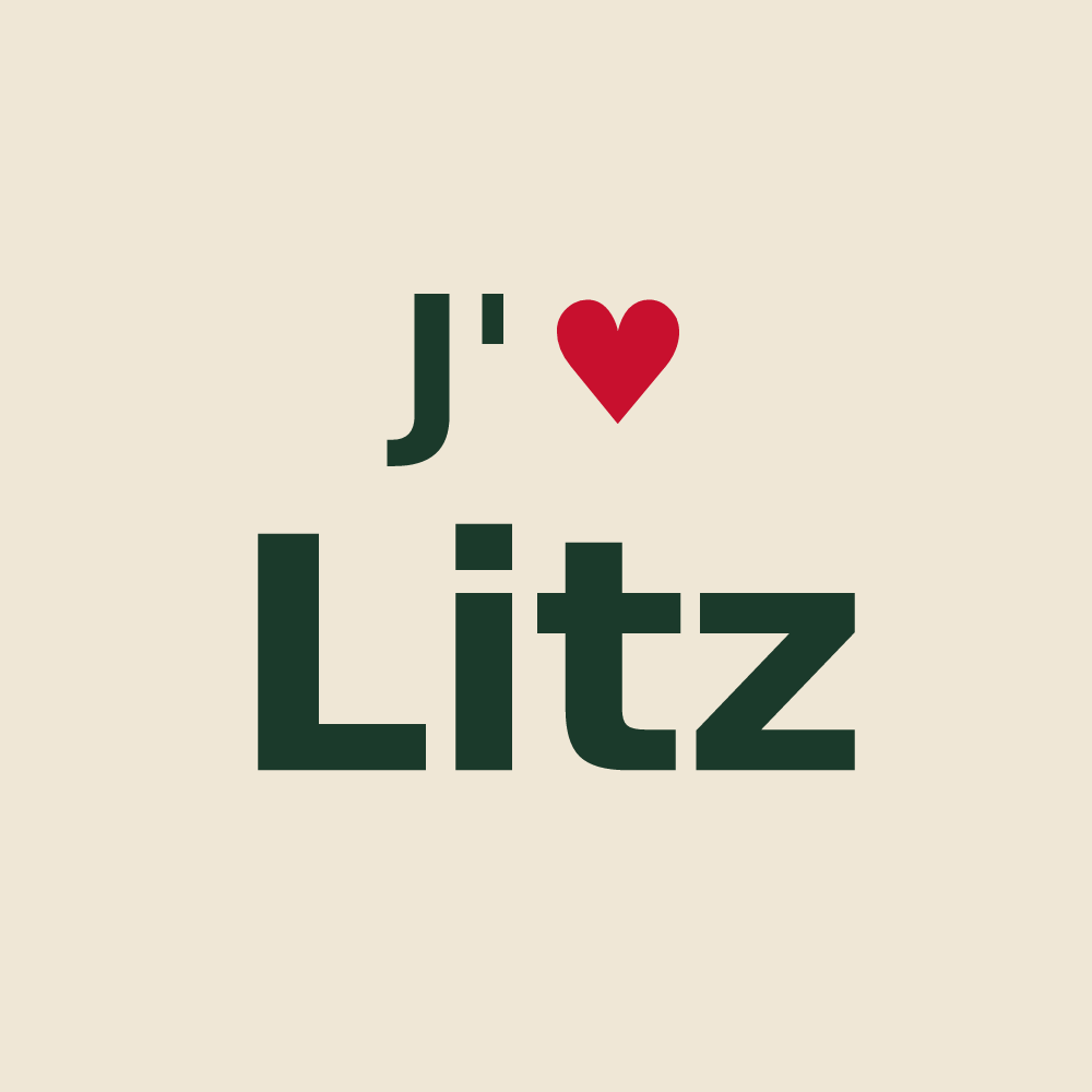 Tote bag personnalisé Litz — design « J'aime Litz » imprimé sur le tote bag