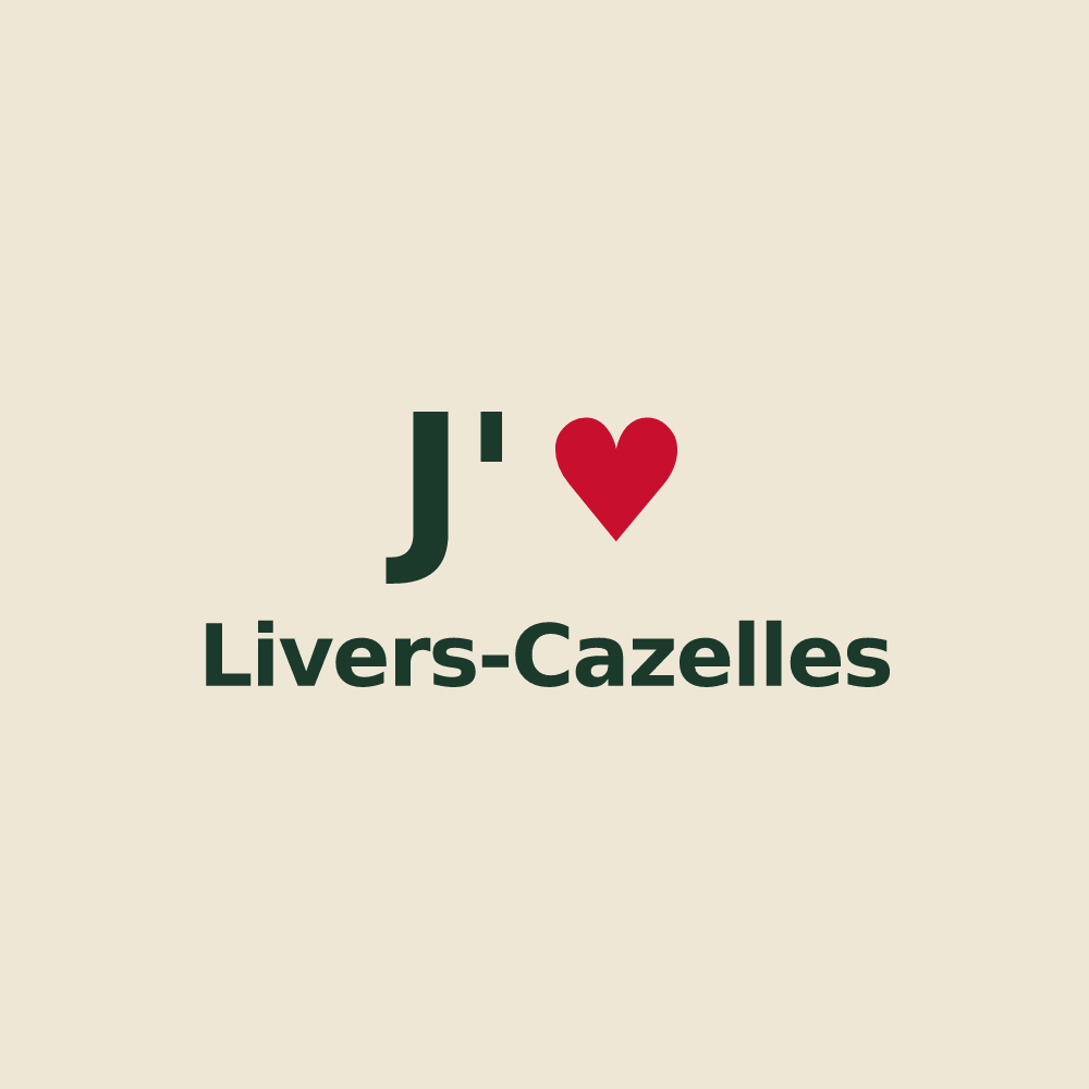Tote bag personnalisé Livers-Cazelles — design J'aime Livers-Cazelles